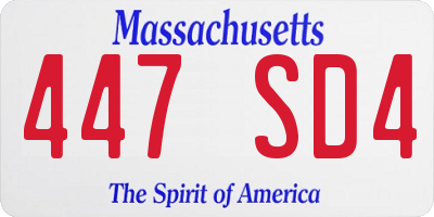 MA license plate 447SD4