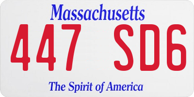 MA license plate 447SD6