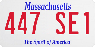 MA license plate 447SE1