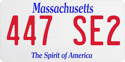 MA license plate 447SE2