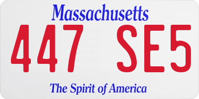MA license plate 447SE5