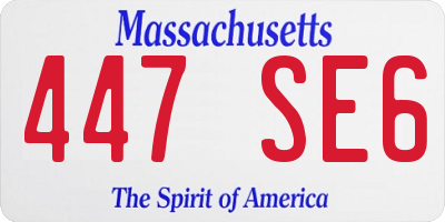 MA license plate 447SE6