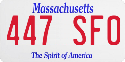 MA license plate 447SF0