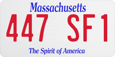 MA license plate 447SF1