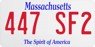 MA license plate 447SF2