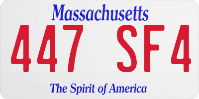 MA license plate 447SF4