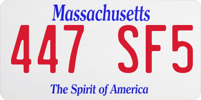 MA license plate 447SF5