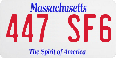 MA license plate 447SF6