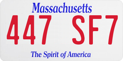 MA license plate 447SF7