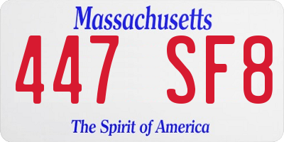 MA license plate 447SF8