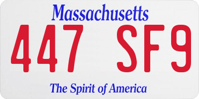 MA license plate 447SF9