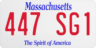 MA license plate 447SG1