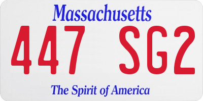 MA license plate 447SG2
