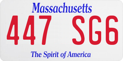 MA license plate 447SG6