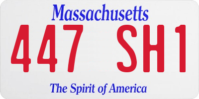MA license plate 447SH1