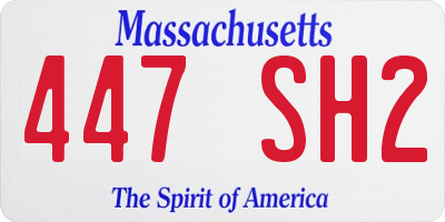 MA license plate 447SH2