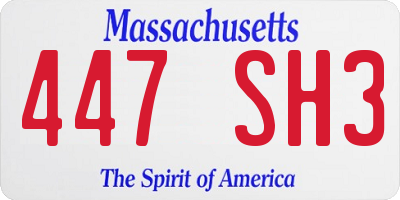 MA license plate 447SH3
