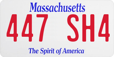 MA license plate 447SH4