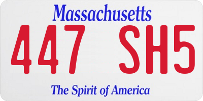 MA license plate 447SH5