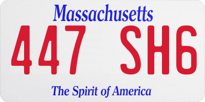 MA license plate 447SH6