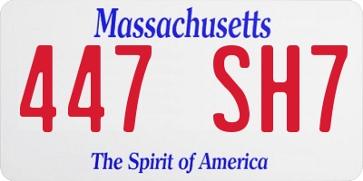 MA license plate 447SH7