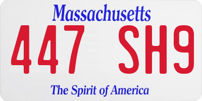 MA license plate 447SH9