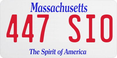 MA license plate 447SI0