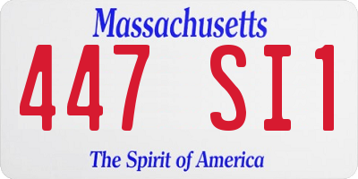 MA license plate 447SI1