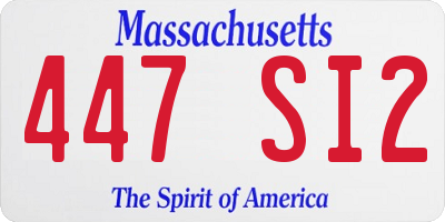 MA license plate 447SI2