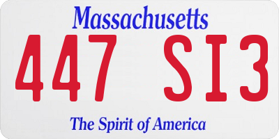 MA license plate 447SI3