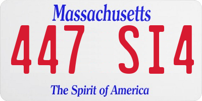 MA license plate 447SI4
