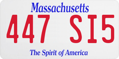 MA license plate 447SI5