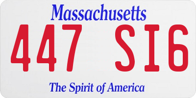 MA license plate 447SI6