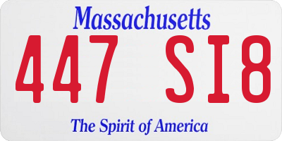 MA license plate 447SI8
