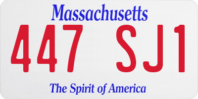 MA license plate 447SJ1