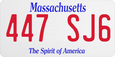 MA license plate 447SJ6