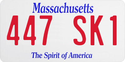 MA license plate 447SK1