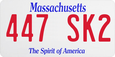 MA license plate 447SK2