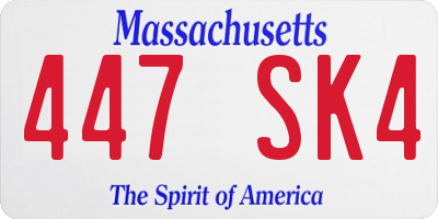 MA license plate 447SK4