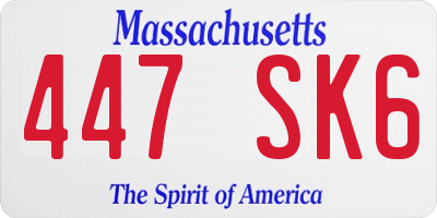 MA license plate 447SK6