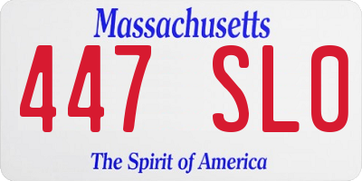 MA license plate 447SL0