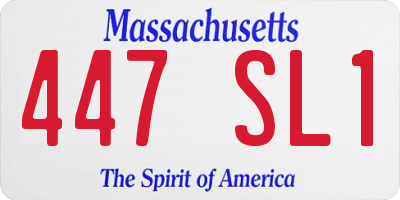 MA license plate 447SL1