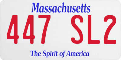 MA license plate 447SL2