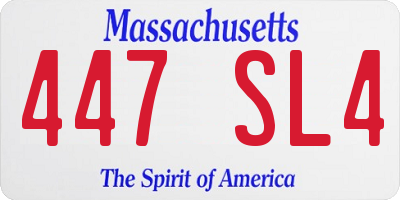 MA license plate 447SL4
