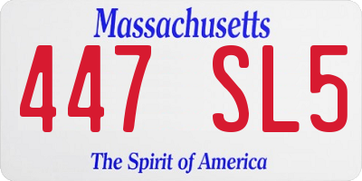 MA license plate 447SL5