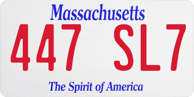 MA license plate 447SL7