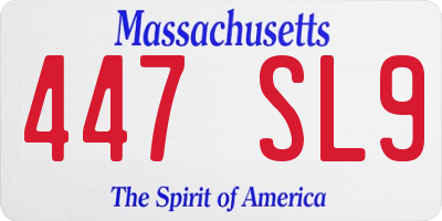 MA license plate 447SL9