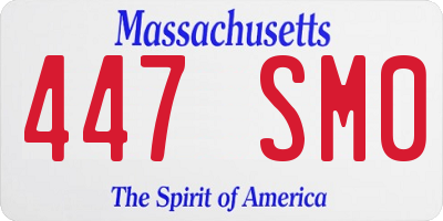 MA license plate 447SM0
