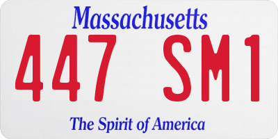 MA license plate 447SM1