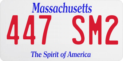 MA license plate 447SM2